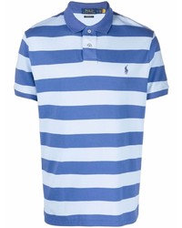Мужская голубая футболка-поло в горизонтальную полоску от Polo Ralph Lauren