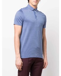 Мужская голубая футболка-поло в горизонтальную полоску от Corneliani