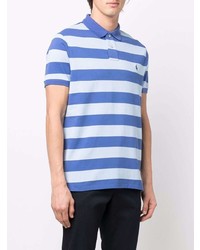 Мужская голубая футболка-поло в горизонтальную полоску от Polo Ralph Lauren