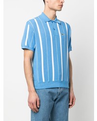Мужская голубая футболка-поло в горизонтальную полоску от Lacoste