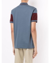 Мужская голубая футболка-поло в горизонтальную полоску от BOSS