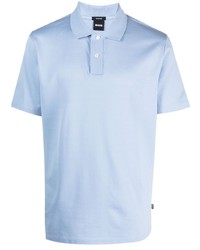 Мужская голубая футболка-поло в сеточку от BOSS