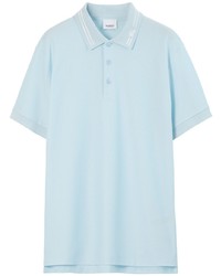 Мужская голубая футболка-поло с вышивкой от Burberry