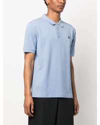 Мужская голубая футболка-поло с вышивкой от Moose Knuckles