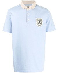 Мужская голубая футболка-поло с вышивкой от Kent & Curwen