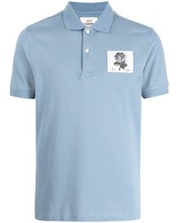 Мужская голубая футболка-поло с вышивкой от Kent & Curwen