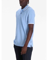 Мужская голубая футболка-поло с вышивкой от BOSS