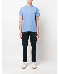 Мужская голубая футболка-поло с вышивкой от Tommy Hilfiger