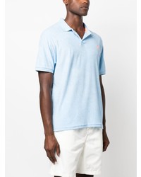Мужская голубая футболка-поло с вышивкой от MC2 Saint Barth
