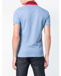 Мужская голубая футболка-поло с вышивкой от Gucci