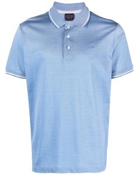 Мужская голубая футболка-поло с вышивкой от Paul & Shark