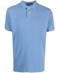 Мужская голубая футболка-поло с вышивкой от Polo Ralph Lauren