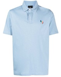 Мужская голубая футболка-поло с вышивкой от PS Paul Smith