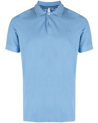 Мужская голубая футболка-поло с вышивкой от Sun 68