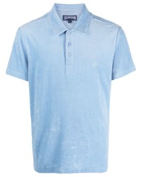 Мужская голубая футболка-поло с вышивкой от Vilebrequin