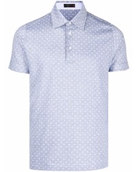 Мужская голубая футболка-поло с "огурцами" от Corneliani
