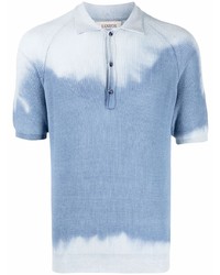 Мужская голубая футболка-поло с принтом тай-дай от Laneus