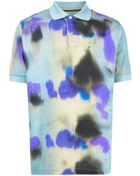 Мужская голубая футболка-поло с принтом тай-дай от Paul Smith