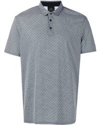 Мужская голубая футболка-поло с принтом от Armani Exchange