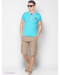 Мужская голубая футболка-поло с принтом от BAGGAGE