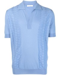 Мужская голубая футболка-поло с принтом от Cruciani