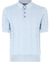 Мужская голубая футболка-поло с принтом от Dolce & Gabbana
