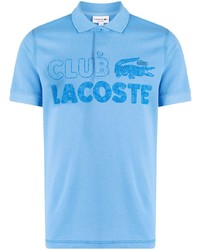 Мужская голубая футболка-поло с принтом от Lacoste