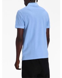 Мужская голубая футболка-поло с принтом от BOSS