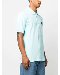 Мужская голубая футболка-поло с принтом от Philipp Plein
