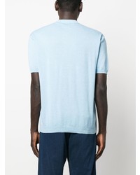 Мужская голубая футболка-поло с ромбами от Beams Plus
