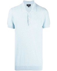 Мужская голубая футболка-поло от A.P.C.