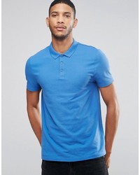Мужская голубая футболка-поло от Asos