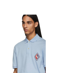 Мужская голубая футболка-поло от Gucci