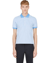Мужская голубая футболка-поло от Thom Browne