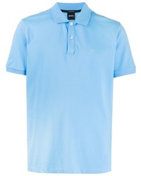 Мужская голубая футболка-поло от BOSS HUGO BOSS