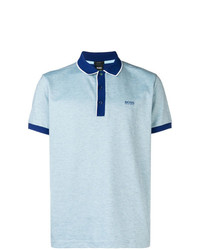 Мужская голубая футболка-поло от BOSS HUGO BOSS