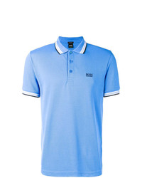 Мужская голубая футболка-поло от BOSS HUGO BOSS