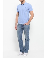 Мужская голубая футболка-поло от Gant