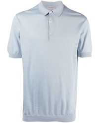 Мужская голубая футболка-поло от John Smedley
