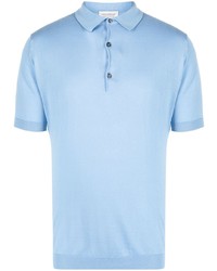 Мужская голубая футболка-поло от John Smedley