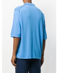 Мужская голубая футболка-поло от Roberto Collina