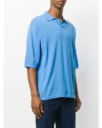 Мужская голубая футболка-поло от Roberto Collina