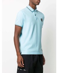 Мужская голубая футболка-поло от Stone Island