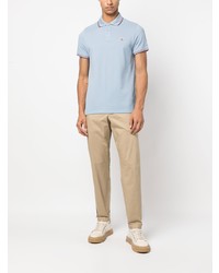 Мужская голубая футболка-поло от Moncler