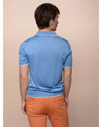 Мужская голубая футболка-поло от LUIGI FERRO