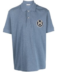 Мужская голубая футболка-поло от Moncler