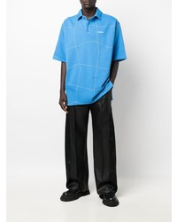 Мужская голубая футболка-поло от Ader Error