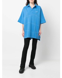 Мужская голубая футболка-поло от Ader Error