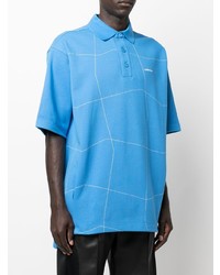 Мужская голубая футболка-поло от Ader Error