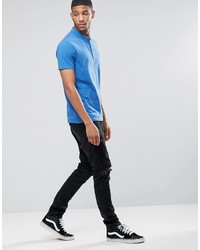 Мужская голубая футболка-поло от Asos